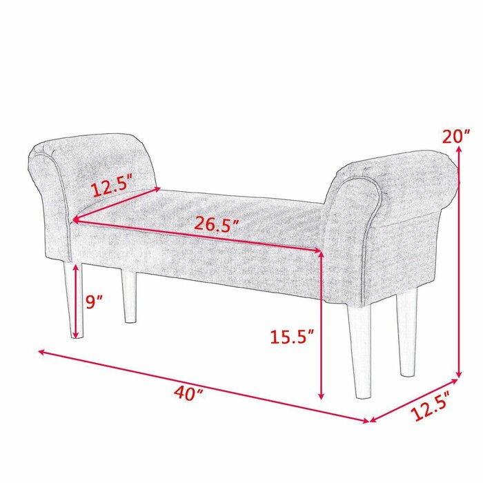 House of Hampton® Alexander Linen Upholstered Bench & Reviews | Wayfair