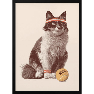 Chat Tennis Print by Florent Bodart
