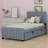 Upholstered Platform Bed With Trundle-704437396