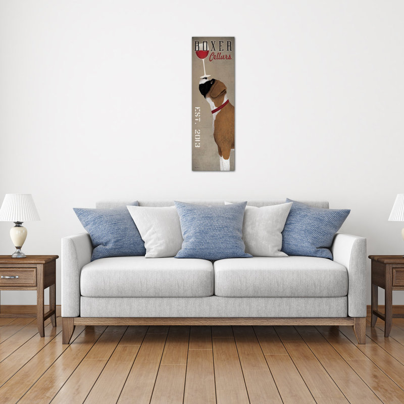 «Boxer Cellars» par Ryan Fowler, 1 pièce d'art graphique sur toile tendue, H 48 po x l 16 po x P 1,5 po