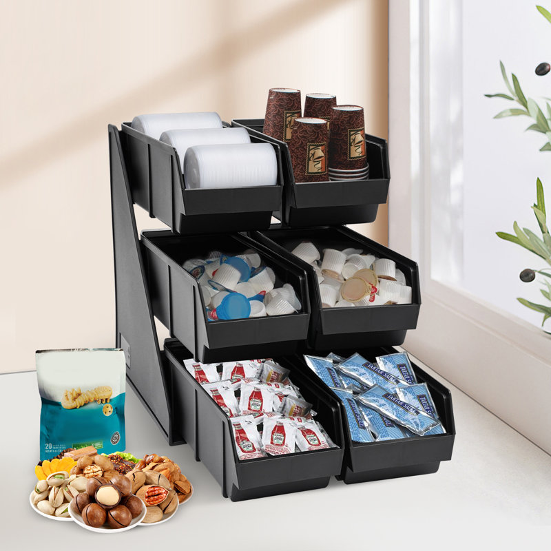 Rangement à condiments à 6 compartiments et accessoires