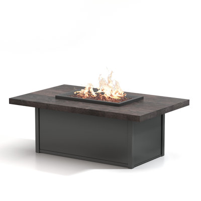 Timber Fire Tables Rectangle Smokeless Fire Pit Table with Hidden Fuel Tank