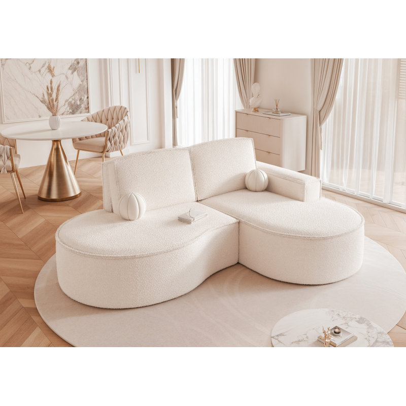 4 Seater Corner Sectional, Right Hand Facing, Ivory