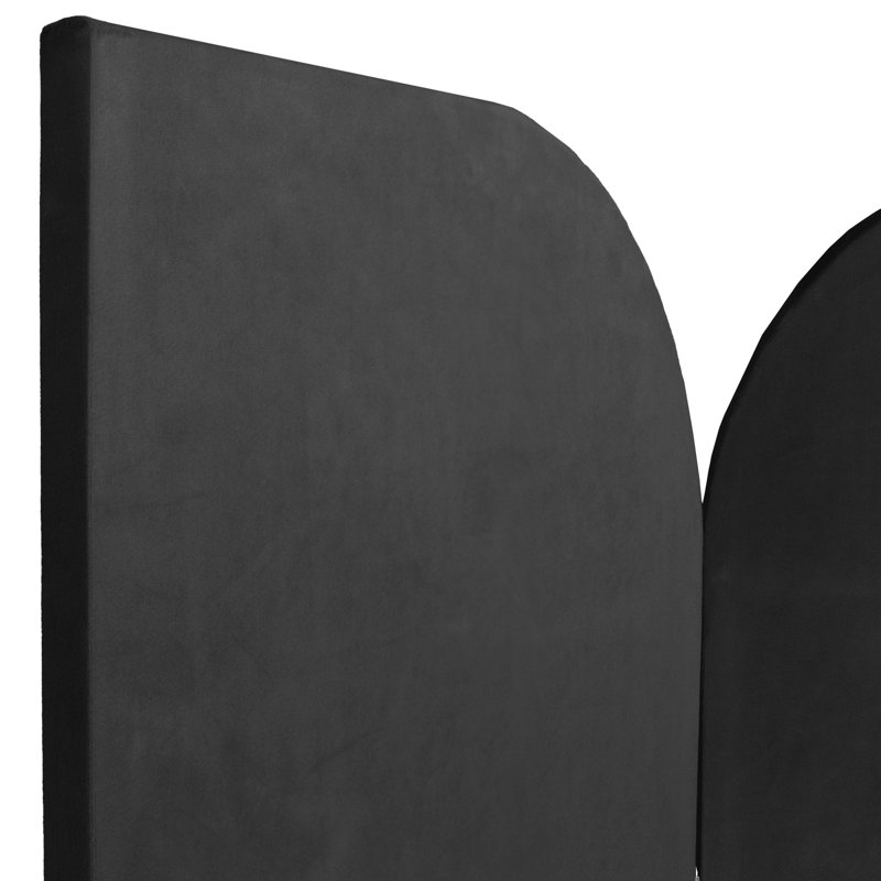 Cloison pliante en velours 3 panneaux Wayt, Noir