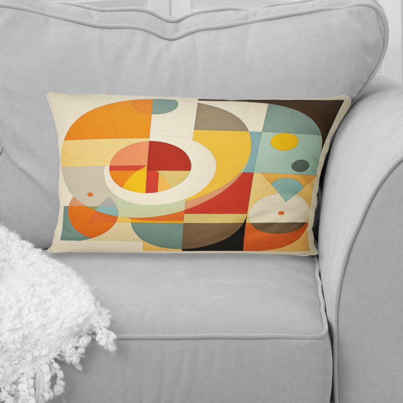 Synchronicities Midcentury Elegant Retro Art V - Abstract Midcentury Printed Throw Pillow