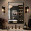 Armoire à pharmacie en métal noir avec miroir biseauté Latitude Run®-102076696