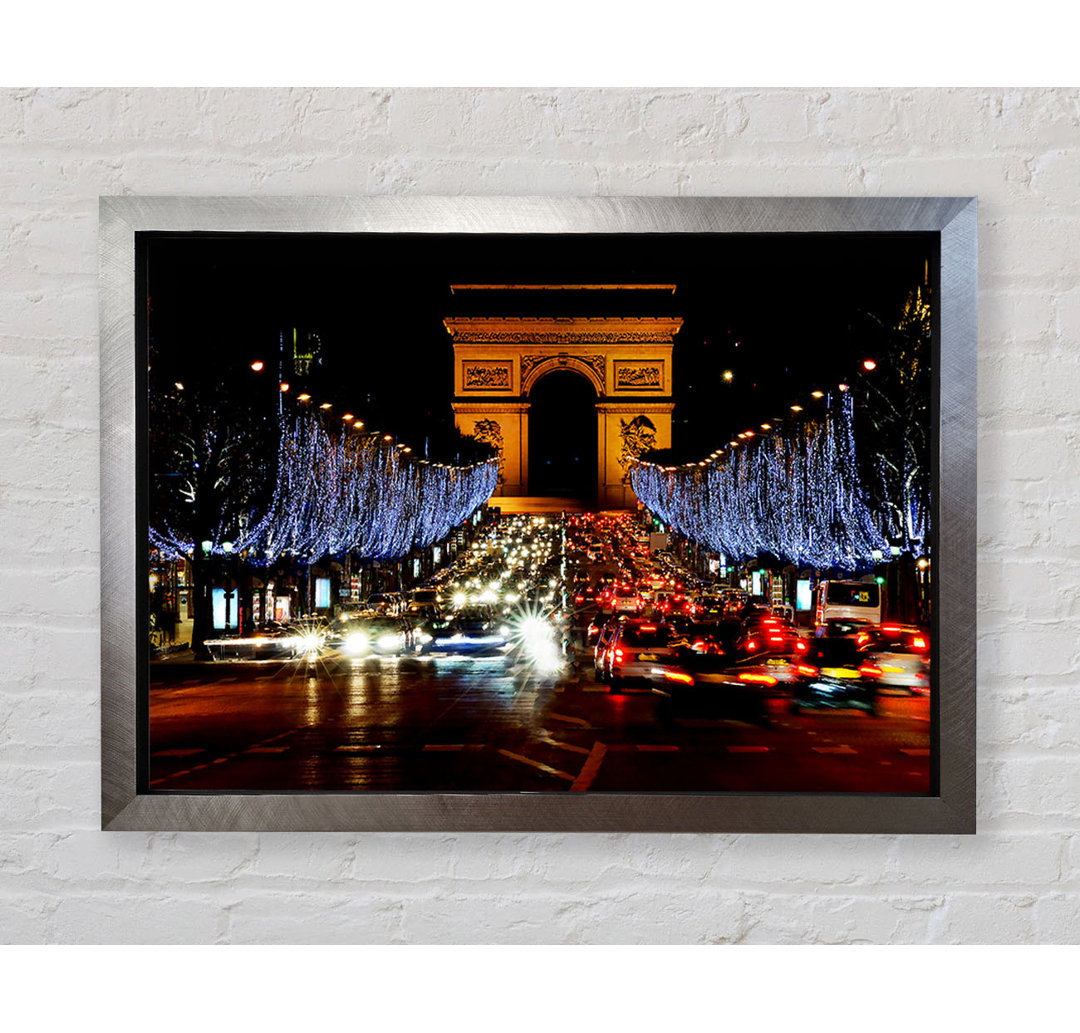 Paris Arc De Triomphe Night Lights - Einzelner Bilderrahmen Kunstdrucke