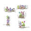 Ensemble 5 pièces de décorations de table de Pâques en bois - Centres de table à thème lapins et gnomes pour la maison, le jardin, la table basse, les décorations de fête de Pâques et les cadeaux des Fêtes