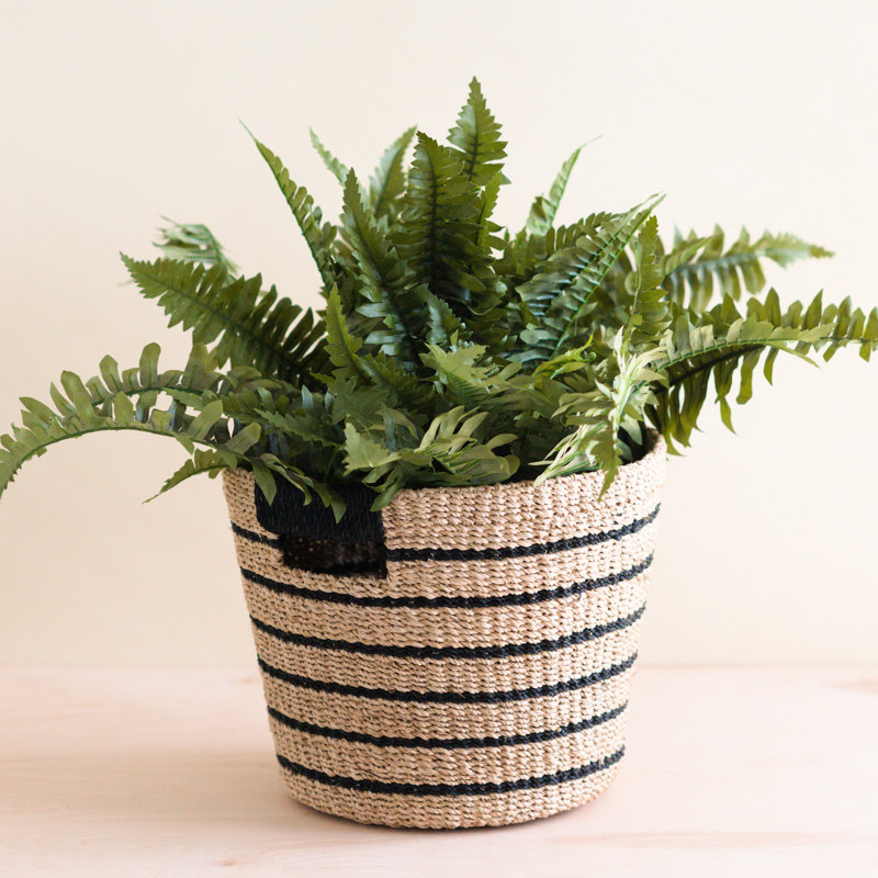 Black Stripes Tapered Basket