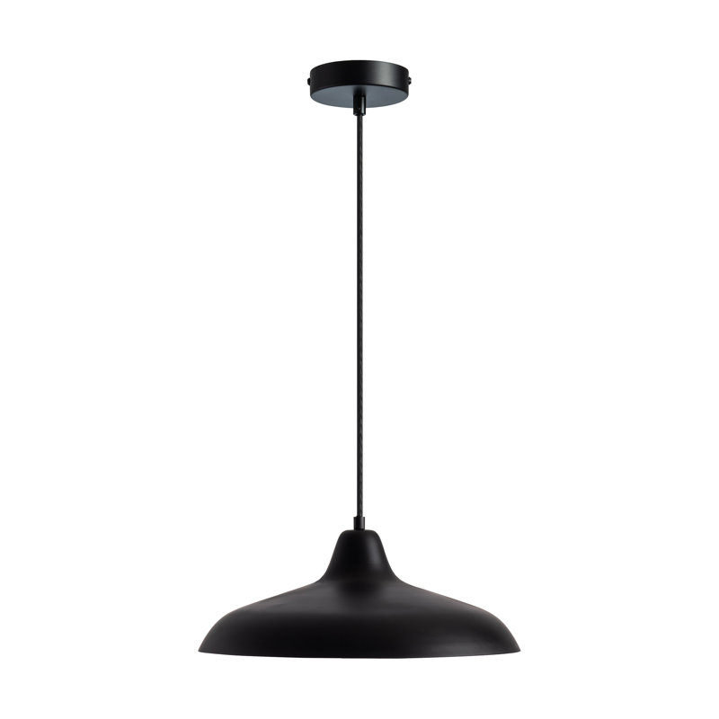 Futura 1 - Light Black/White Dome Pendant, 21cm H x 40cm W x 40cm D