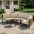 Ensemble de conversation pour patio pour 4 personnes en aluminium avec table