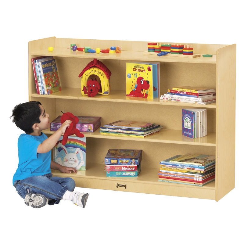 Jonti-Craft Adjustable Mobile Straight-Shelf with Lip, Plywood