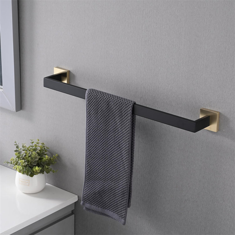 4- Piece Bathroom Hardware Set, Gold/Matte Black