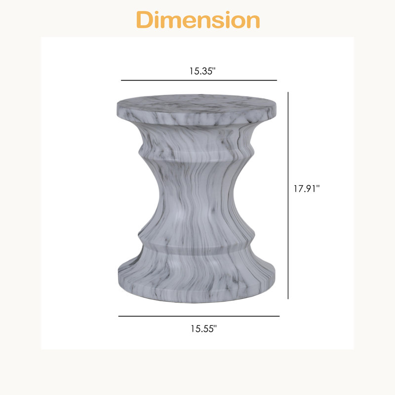 Tables de bout d'extérieur en ciment pour patio, table d'appoint de jardin en faux terrazzo, petite table d'appoint ronde moderne pour l'extérieur