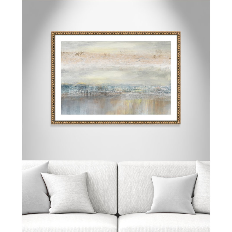 Electra From A Distance by Nan - Painting Print, Picture Framed Paper, 29.5" H x 41.5" W, White Wood