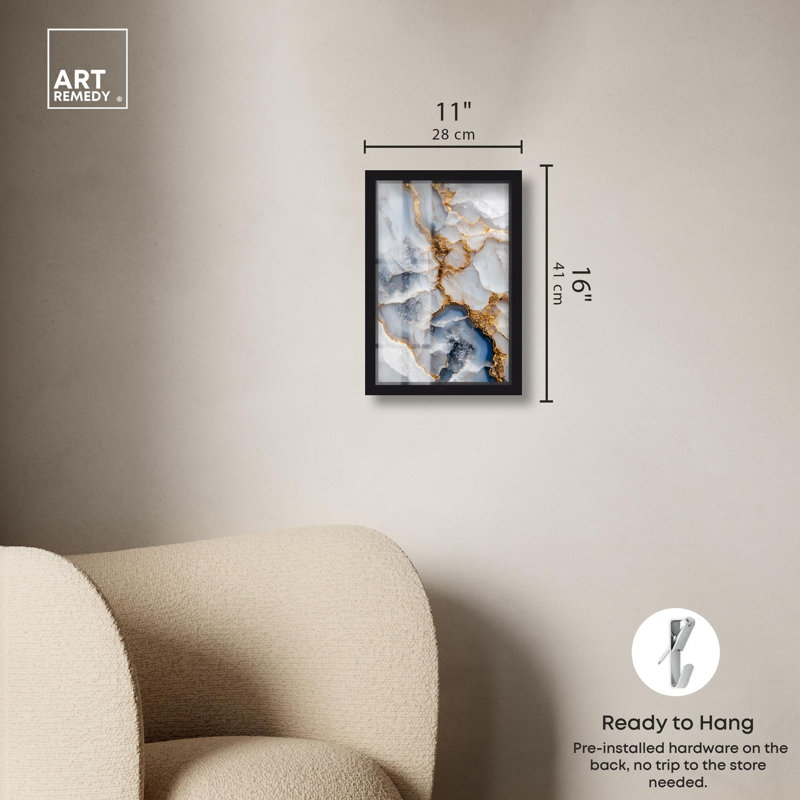 Décoration murale Denim Dreams I Shadowbox Print par Art Remedy, H 16 po x l 11 po, Noir