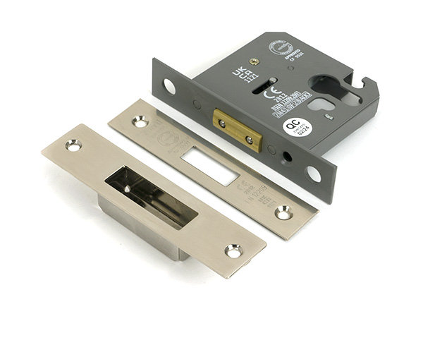 Polished Chrome 3" Euro Profile Dead Lock, Polished Nickel
