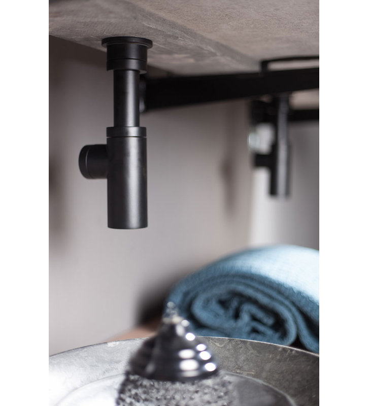 Design Siphon Black Round 1"1/4, Black