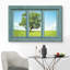 «Window View of Green Field with Lone Tree Nature Images Modern Art Rustic Scenic Ultra» sur toile-98448968