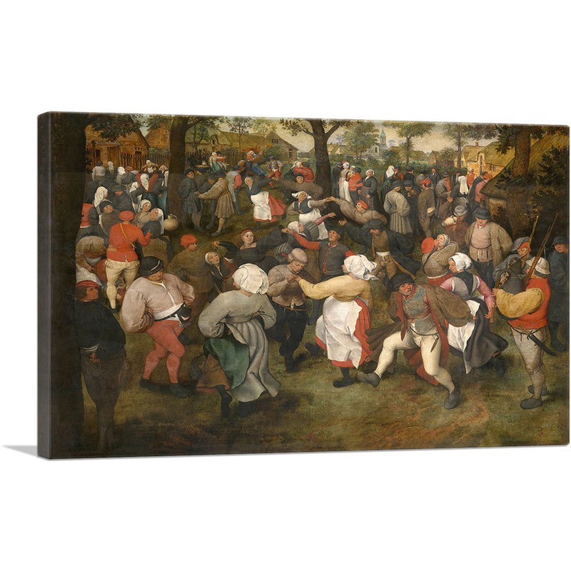 Reproduction d'art sur toile tendue, "Le mariage dansant 1566" par Peter Bruegel l'Ancien, H 26 po x l 40 po x 1,5 po