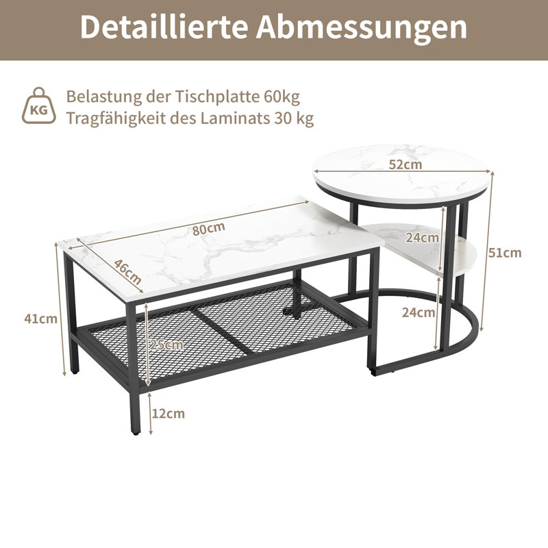 Sled Coffee Table with Storage, Black