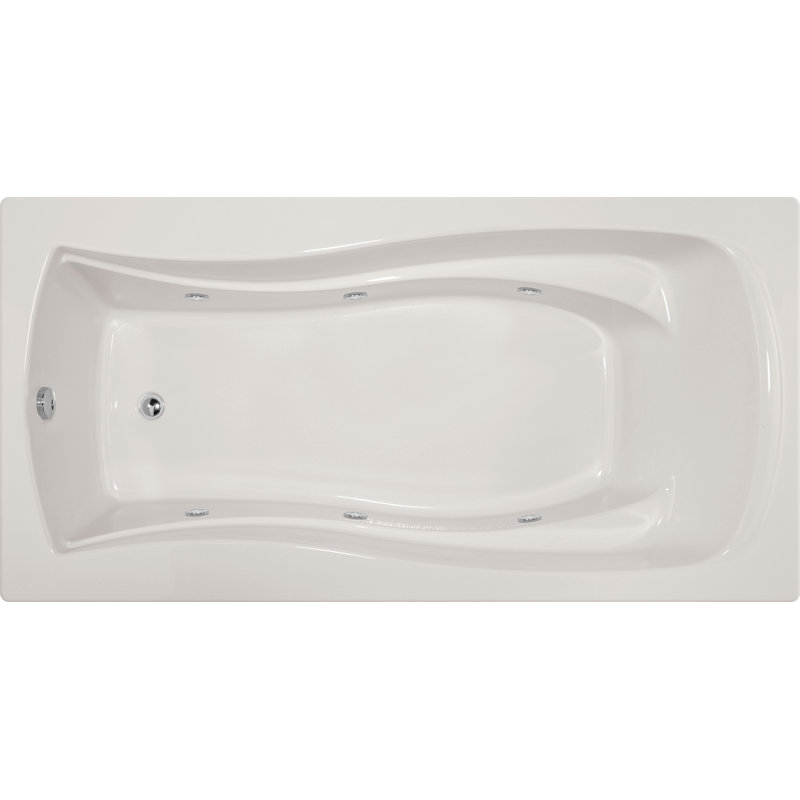 Charlotte 72'' x 36'' Acrylic Bathtub, Almond, Polished Chrome