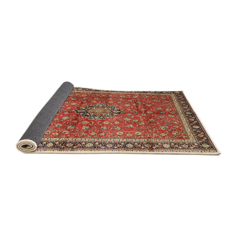 Tapis traditionnel rouge / bleu marine Franka, Rond 5 pi