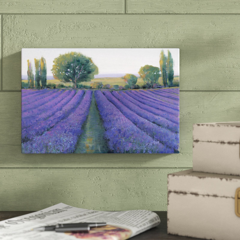 Lavender Field II by Timothy O' Toole - Painting on Canvas, 20cm H x 30cm W, Wrapped Canvas