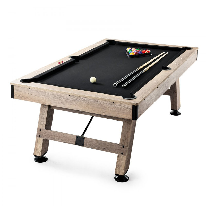 Billiards Table, 7 ft Pool Table, Adjust Legs Stable Billiards Table, Pool Table Set Includes Balls, Cues, Chalks and Brush, with Black Cloth, Perfect for Family Game Room Kids Adults