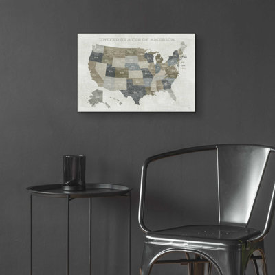 «Slate US Map» par Sue Schlabach, art mural en verre acrylique