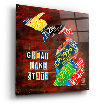 «Michigan», plaque d’impression de grande carte sur plastique / acrylique par Design Turnpike