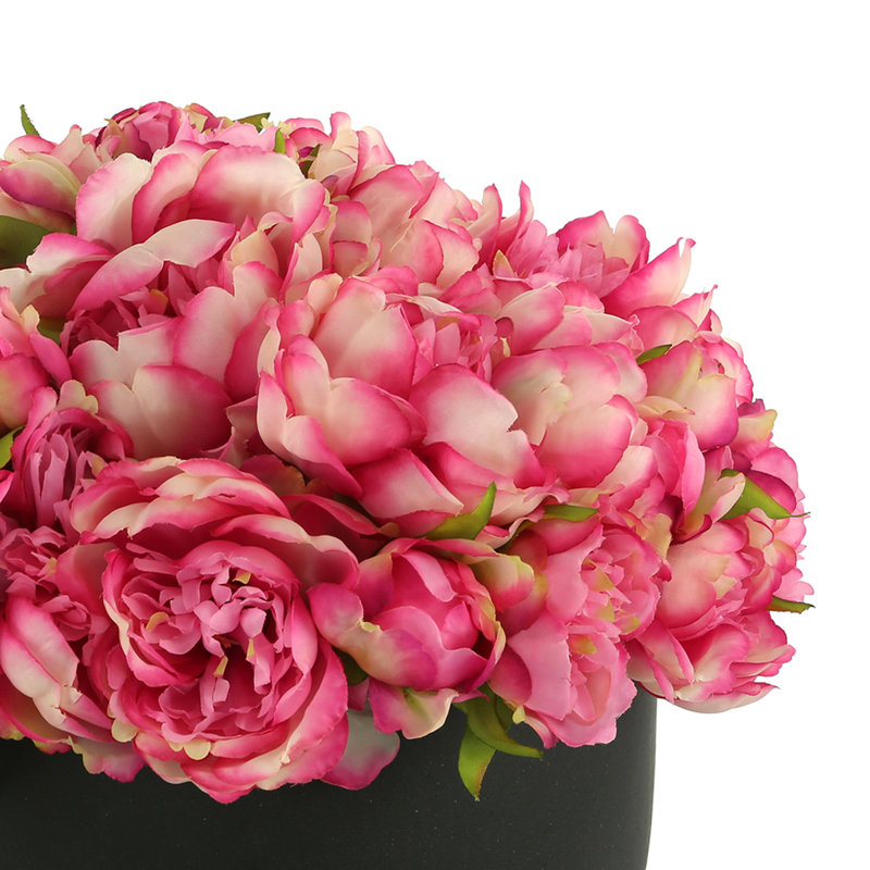 Peony Arrangement in a Round Fiberstone Planter