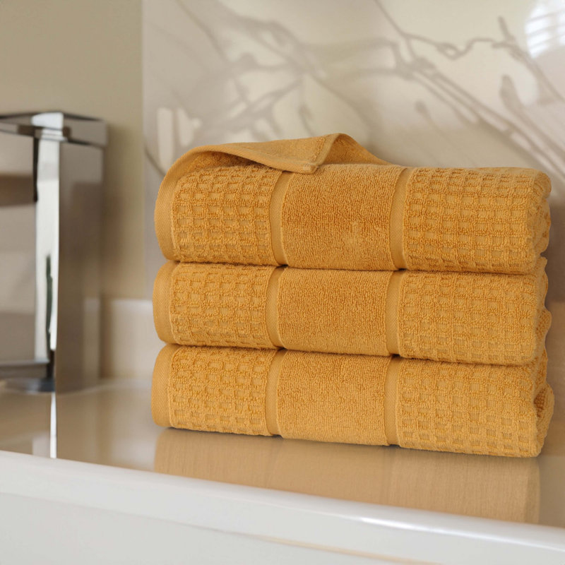 Serviette de bain 100% coton gaufré Hochman, Or