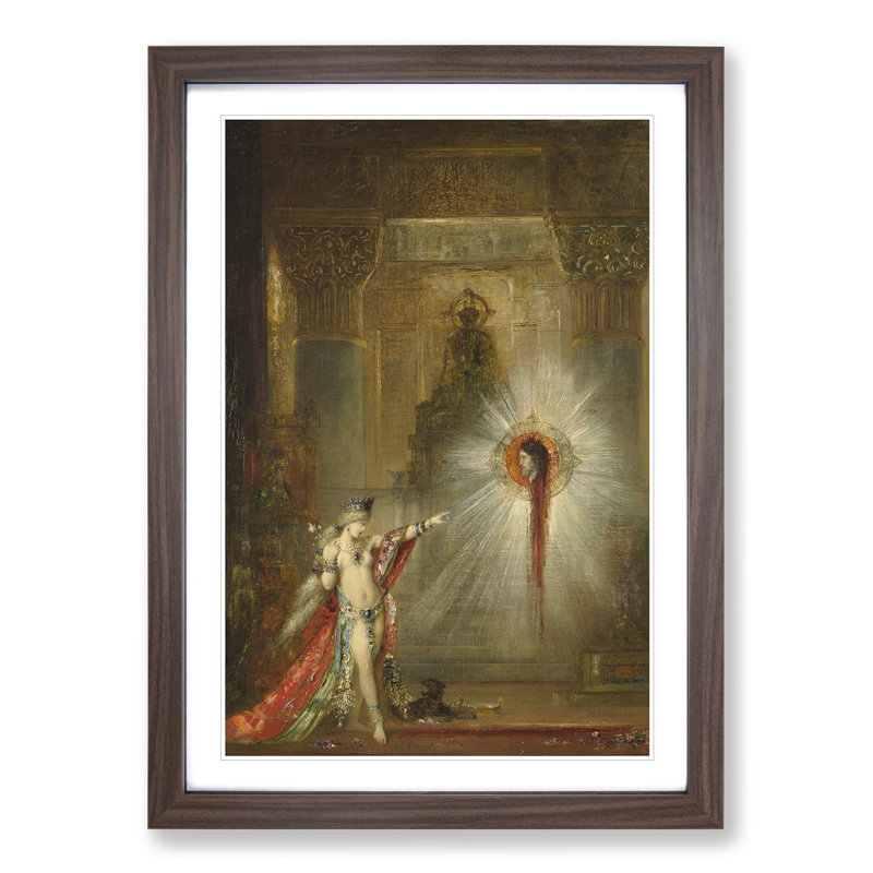 The Apparition by Gustave Moreau - Picture Frame Painting, 65cm H x 48cm W x 2cm D, Walnut