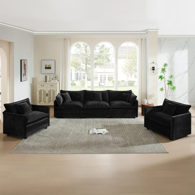 Ensemble de salon, canapé en chenille moderne, pour le salon
