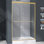Porte de douche coulissante double demi-cadre l 44 à 48 po x H 72 po avec verre trempé transparent de 1/4 po