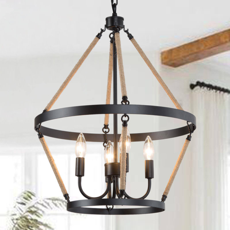 4- Light Rope Modern Farmhouse Pendant Light