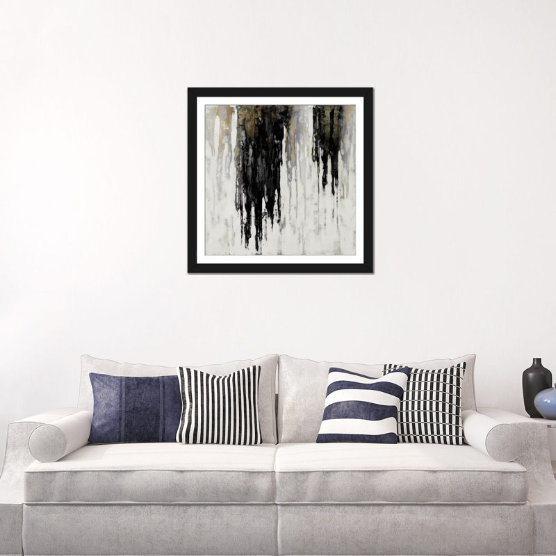«Neutral Space I», reproduction d'art sur toile tendue, H 24 po x l 24 po x P 1 po, Papier beaux-arts encadré noir, Blanc