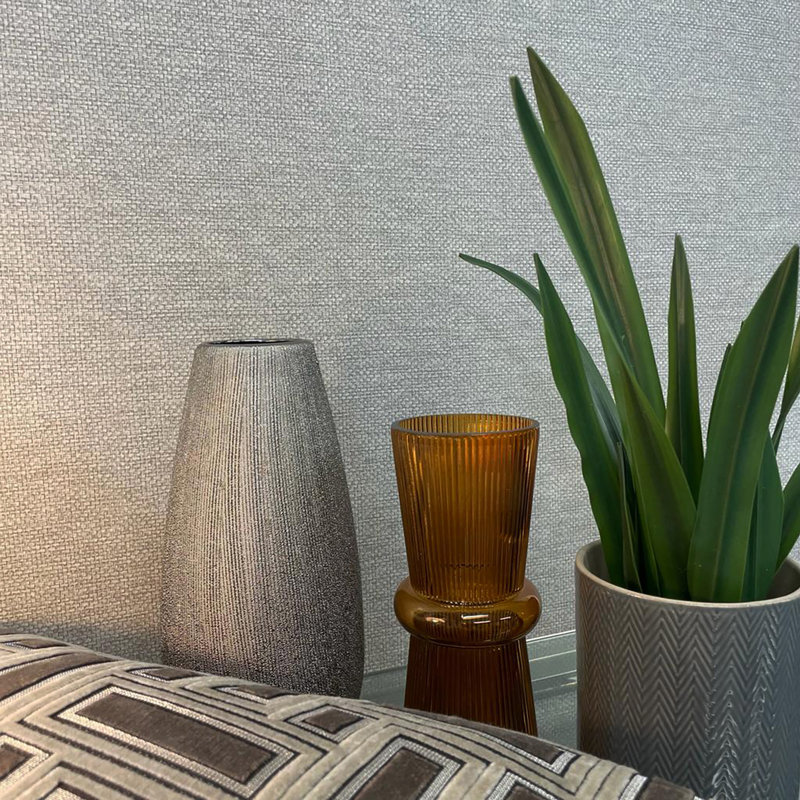 Rocton 10.05m x 53cm Textured Matte Wallpaper Roll, Silver