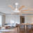 65 in. 8-Blade White / Wood Ceiling Fan with LED Light, Remote and APP Control, Two-Toned Blade, DC Motor-2113863645