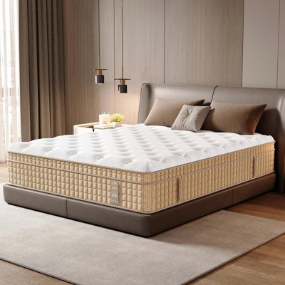 Matelas double 12 po, relief, gel rafraîchissant - mousse à mémoire de forme, ressorts ensachés individuellement, et conception moderne pour une chambre à coucher relaxante de taille pouces avec contour à 7 zones, lombaire et épaules