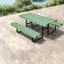 Grandes tables de patio en métal vertes, table de pique-nique commerciale en acier pour la salle à manger