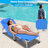 Adjustable 5 White+Blue Tanning Chair With Face And Arm Holes, 31 Folding Chaise Lounge For Pool, Beach, Camping - Frame, Soft Pad, Side Pocket Deck,-1218325885
