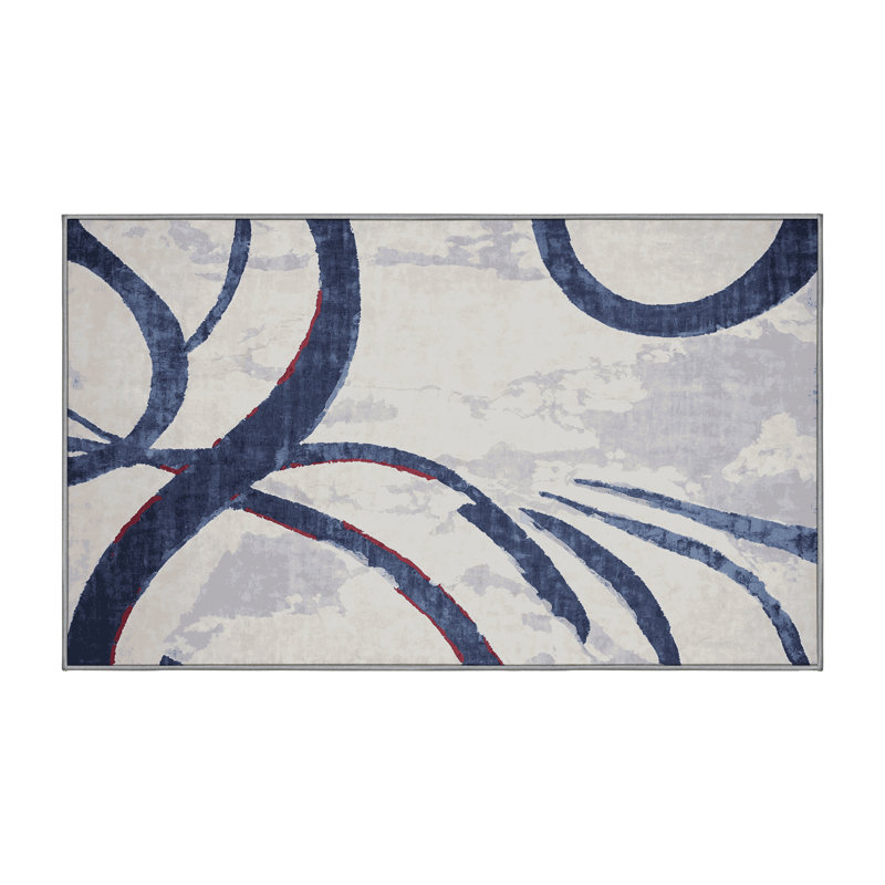 Machine Washable Gray Area Rug