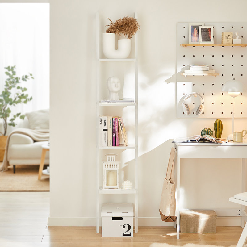 Nylah Ladder Bookcase, White