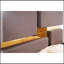 Lit tapissier or capitonné en bois gris-2083219142