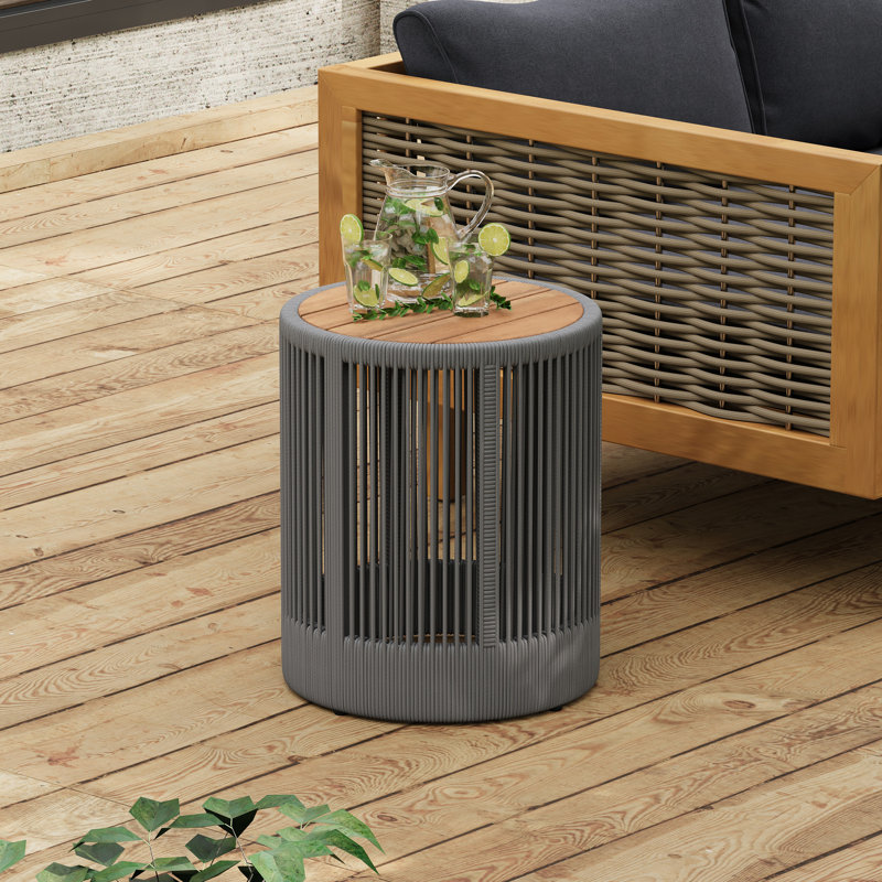 Méridiennes de patio avec corde décorative avec accoudoirs réglables en tissu résistant à l'eau et nécessitant peu d'entretien