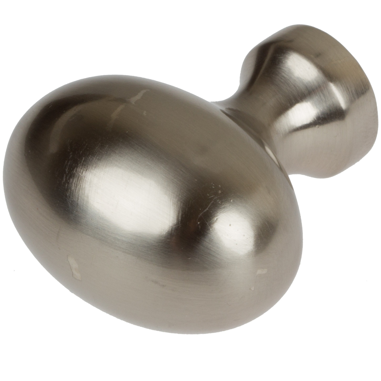Classic 1 1/8" Length Oval Knob, Satin Nickel