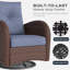 Layinsun 6 Pieces Outdoor Patio Furniture Set, Rattan Wicker Sectional Swivel Rocker Chairs Sets-164221162-164221161