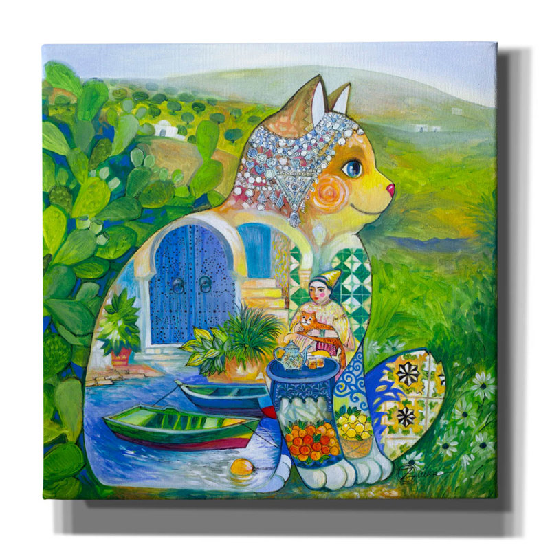 «Tunisian Judaica» par Oxana Zaika, art mural sur toile, H 26 po x l 26 po x P 1,5 po